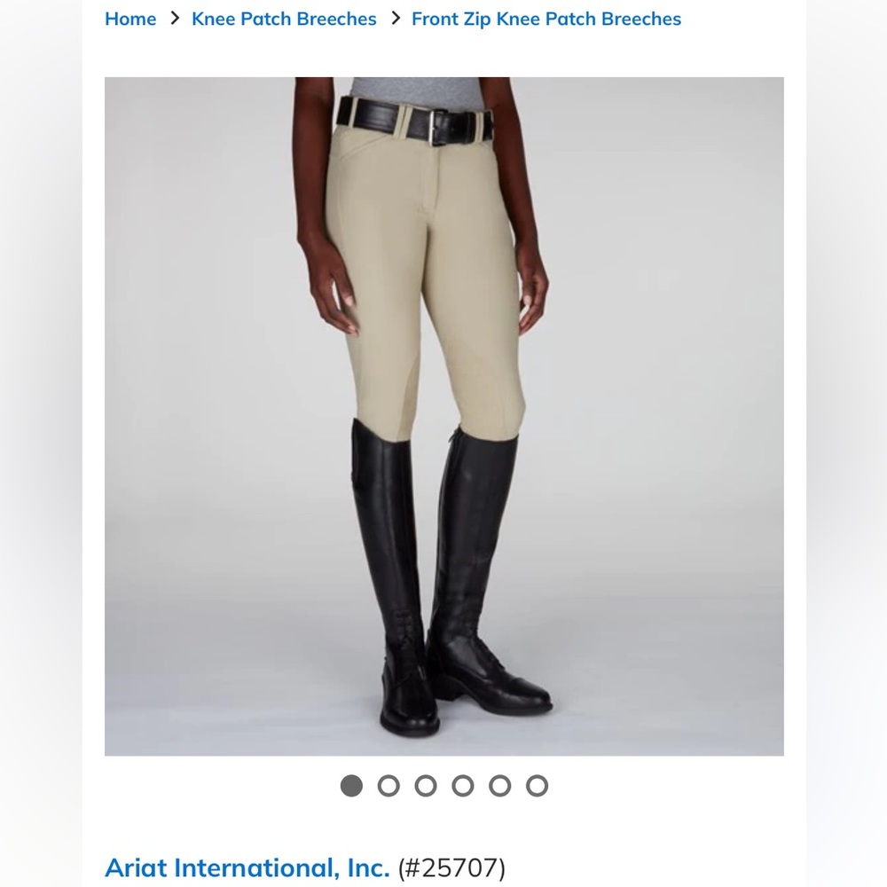 Ariat Tri-Factor Grip Knee Patch Tan Breeches Women’s 28R